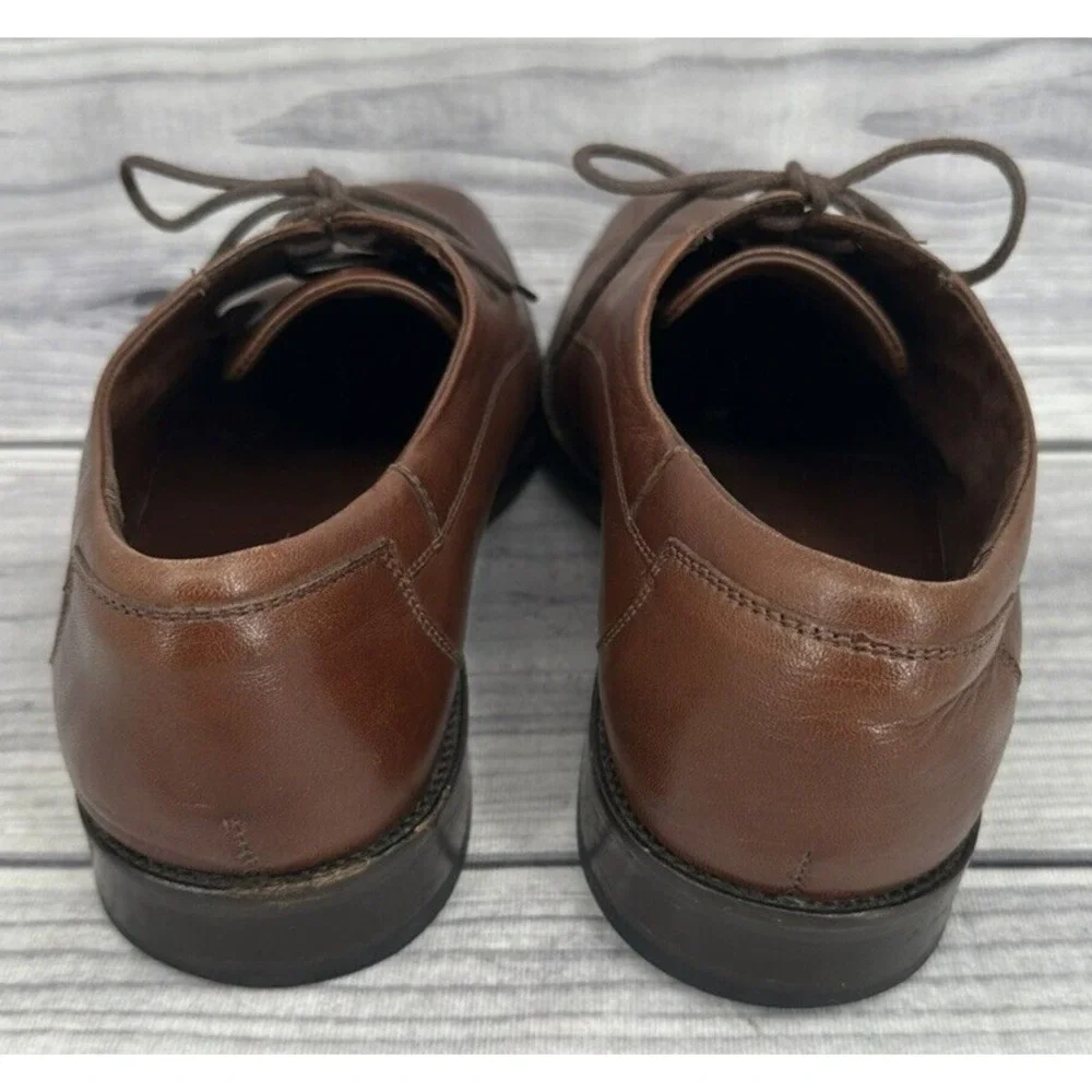 JOHNSTON & MURPHY OXFORD DRESS SHOES Men's Size 11.5 M‎ BROWN LEATHER